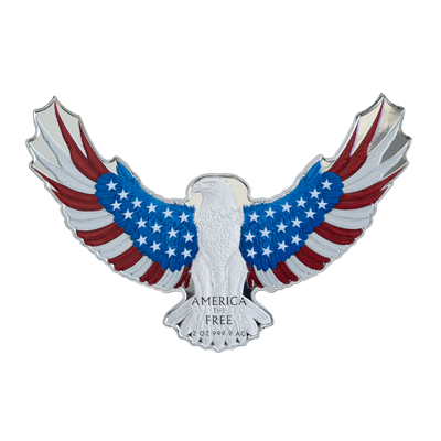 A picture of a Pièce en argent de 2 oz de la série America the Free – Aigle à tête blanche